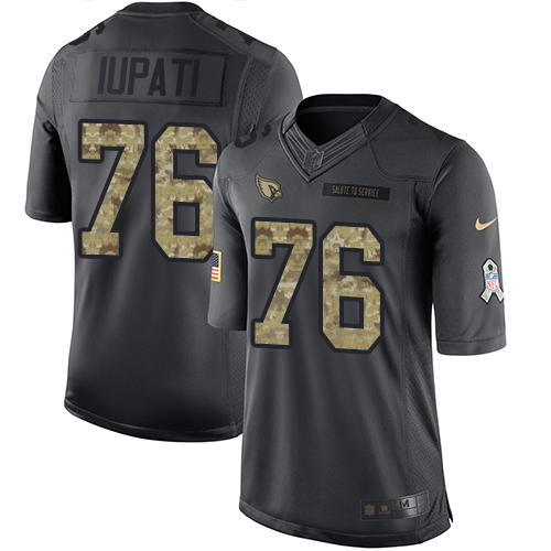 Nike Cardinals #76 Mike Iupati Black Men's Stitched NFL Limited 2016 Salute to Service Jersey - Click Image to Close